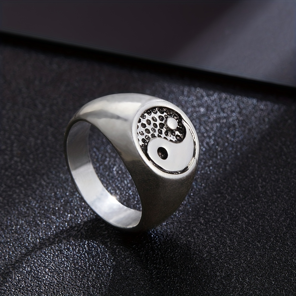 Men's Tai Chi Yin Yang Ring Alloy Hip Hop Style